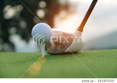 Golf ball and golf club in beautiful golf course a Golf ball and golf club in beautiful golf course a 56385030