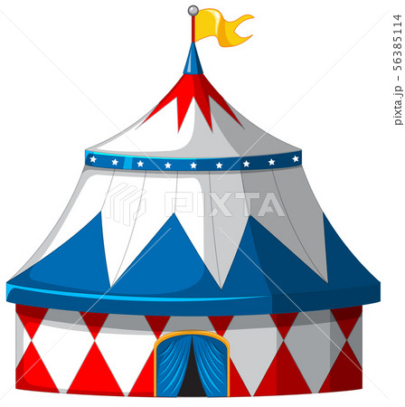 Circus Tent In Blue And White Colorのイラスト素材