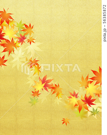 背景 和 和風 和柄 和紙 紅葉 金箔 秋のイラスト素材