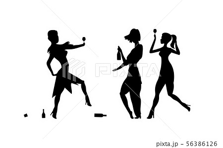 Three Girls, womens. Ladys drinking. Drunk people Three Girls, womens. Ladys drinking. Drunk people 56386126