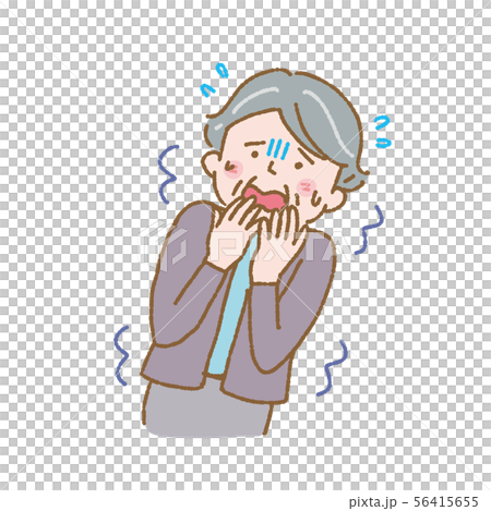 Frightened senior woman dementia symptom illustration Frightened senior woman dementia symptom illustration 56415655