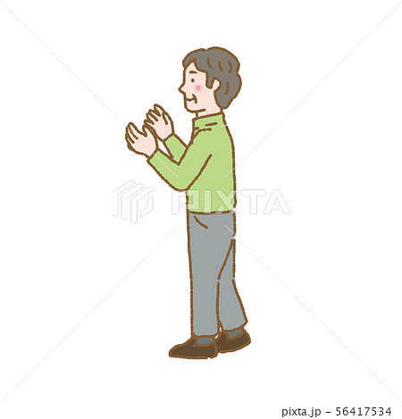 横向きの中年男性　イラスト 56417534