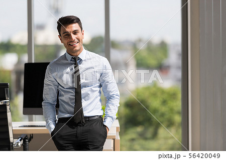 Businessman crossed arms and standing in office.. Businessman crossed arms and standing in office.. 56420049
