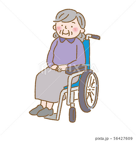 認知症 車椅子 高齢者 イラストのイラスト素材