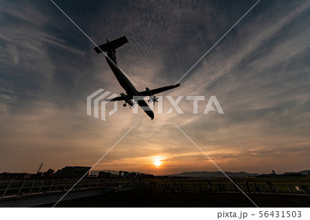 伊丹空港(大阪国際空港)からの離陸 千里川 伊丹空港(大阪国際空港)からの離陸 千里川 56431503