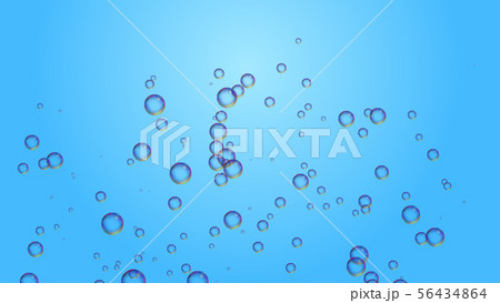 上がっていく泡 青グラデーション背景 炭酸 ソーダ 水中のイラスト素材