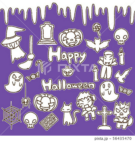 手描き風 ハロウィン つめ合わせ 56435470
