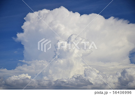 青空背景積乱雲の壁 青空に沸き立つ白雲の壁 青空背景積乱雲の壁 青空に沸き立つ白雲の壁 56436996