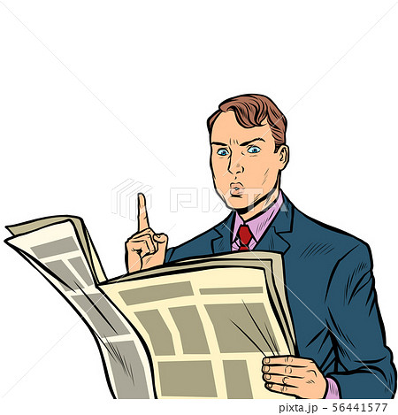 attention. man reading a newspaper 56441577