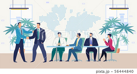 Meeting with Business Partners Flat Vector Concept 56444840