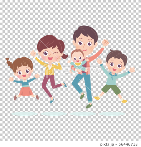Jump family whole body illustration Jump family whole body illustration 56446718
