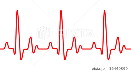 Red heart pulse graphic line on white. 56449399