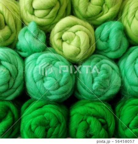 Beautiful colored wools ball. Wool texture. Yarn 56458057