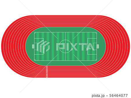 Top view of running track and soccer field on Top view of running track and soccer field on 56464077