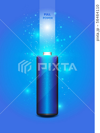 Electric battery energy, illustration, blue Light 56464110