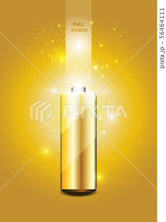 Electric battery energy, illustration, Gold light 56464111