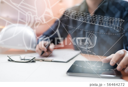 Young blurred sub-designer sitting in the office Young blurred sub-designer sitting in the office 56464272