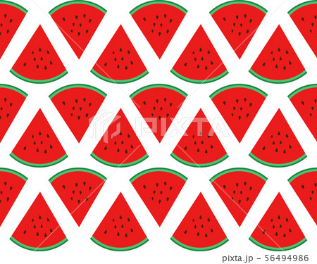 Seamless Pattern Of Slice Watermelon Wallpaper のイラスト素材