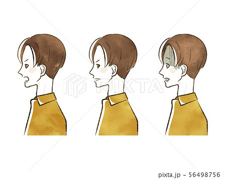 男性 表情 横顔 のイラスト素材