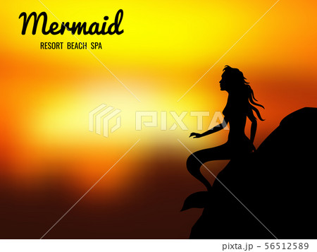 Mermaid silhouette sunrise Mermaid silhouette sunrise 56512589
