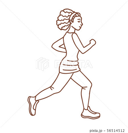 Isolated Running Girl in Hand Drawn Doodle Style Isolated Running Girl in Hand Drawn Doodle Style 56514512