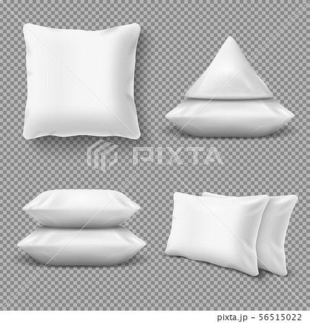 Realistic White Comfortable Pillows Home のイラスト素材