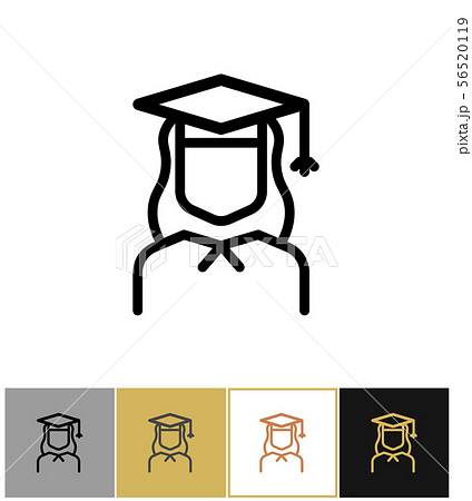 Graduate icon, female academy graduation woman symbol 56520119