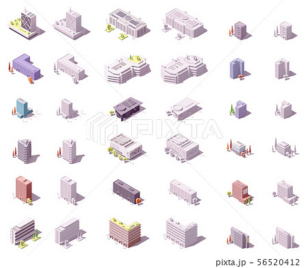 Vector isometric city buildings set 56520412