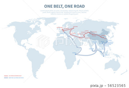 Asia and Europe international transit way. Chinese transport new silk road. Export and import path Asia and Europe international transit way. Chinese transport new silk road. Export and import path 56523565