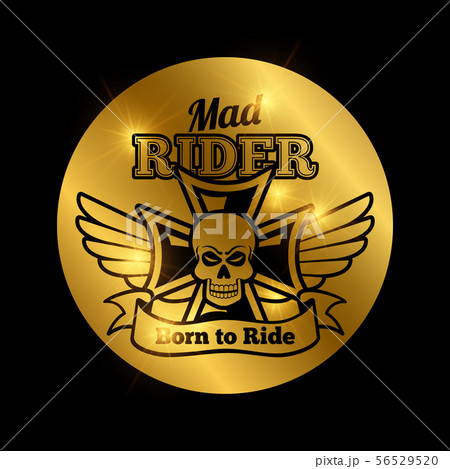 Skull motorbike rider emblem Skull motorbike rider emblem 56529520