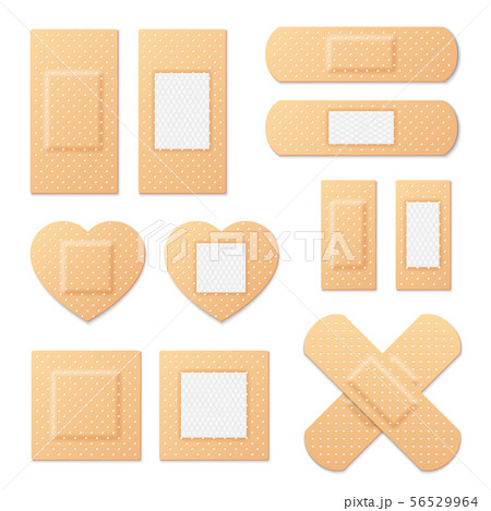 Adhesive bandage elastic medical plasters vector set Adhesive bandage elastic medical plasters vector set 56529964
