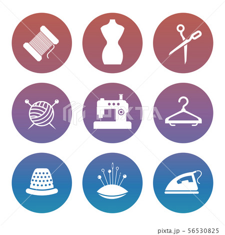 Sewing or tailor shop silhouette icons set Sewing or tailor shop silhouette icons set 56530825