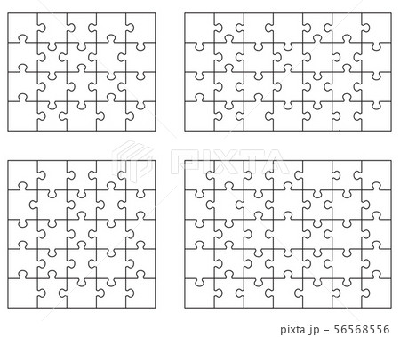 Vector illustration of different white puzzles Vector illustration of different white puzzles 56568556