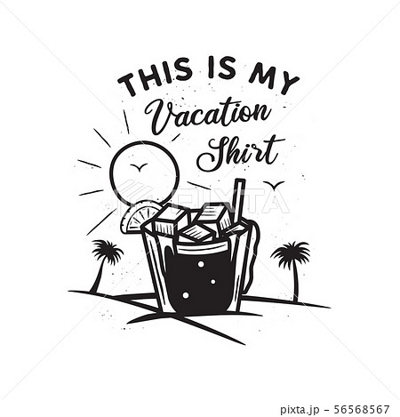 Vintage hand drawn vacation and travel concept for print. t-shirt, posters. Beach with palm trees 56568567