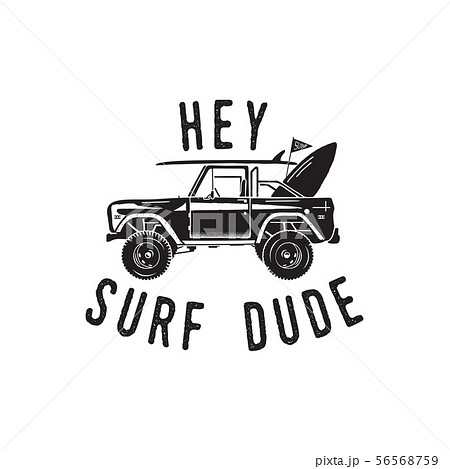 Vintage Surf Logo Print Design For T Shirt And のイラスト素材