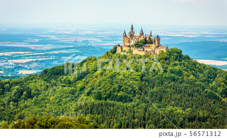 Hohenzollern Castle on mountain top, Germany Hohenzollern Castle on mountain top, Germany 56571312