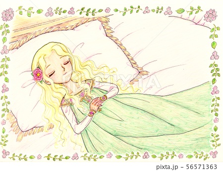 眠り姫のイラスト素材