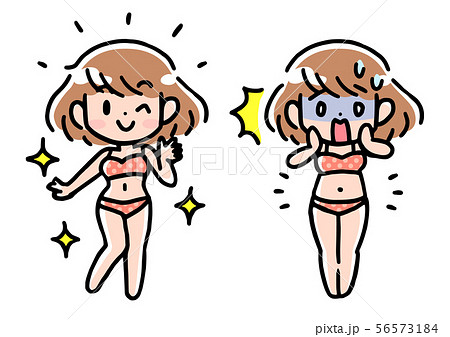 漫画風 挿絵風 セルフケア ダイエット 女性のイラスト素材