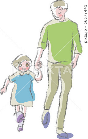 散歩する親子 散歩する親子 56573441