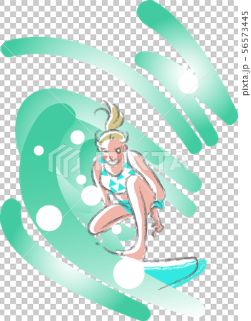 サーフインをしている女性 56573445