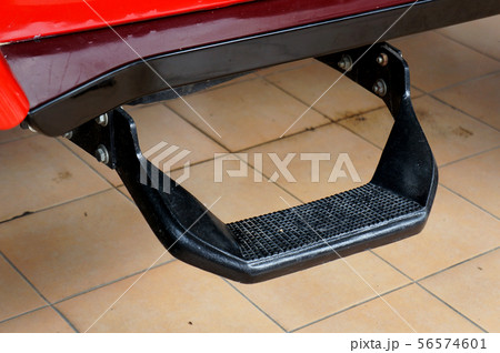 Close up of side step bar vehicle  pickup truck 56574601