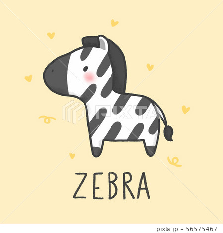 Cute Zebra cartoon hand drawn style 56575467