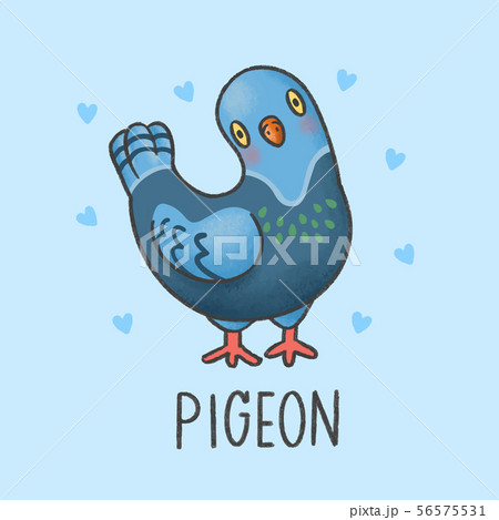Pigeon bird cartoon hand drawn style 56575531