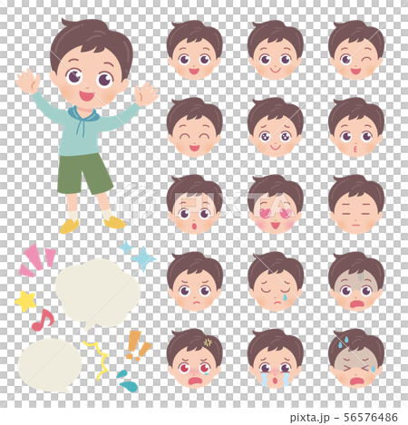 表情 男の子① イラスト 表情 男の子① イラスト 56576486