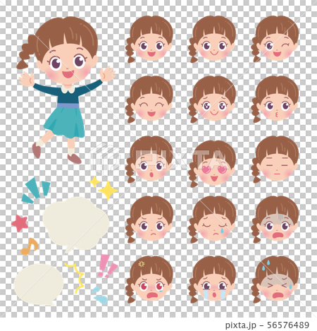 表情 女の子① イラスト 表情 女の子① イラスト 56576489