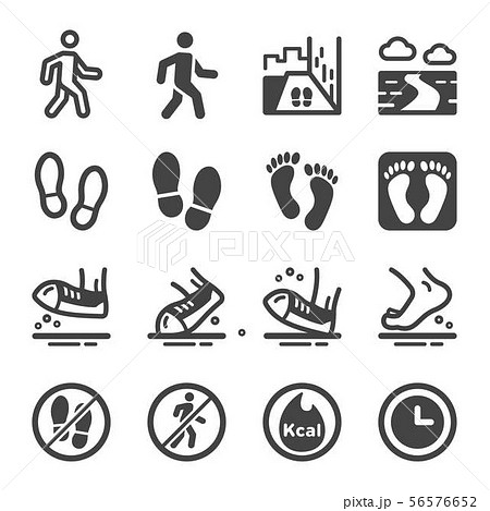 walking icon set 56576652
