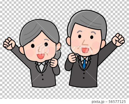 職業　会社員　上半身　シニア　男女　イラスト 56577125