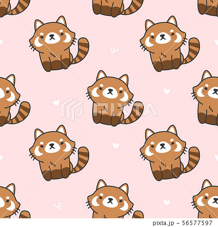 Cute red panda Seamless Pattern Background 56577597