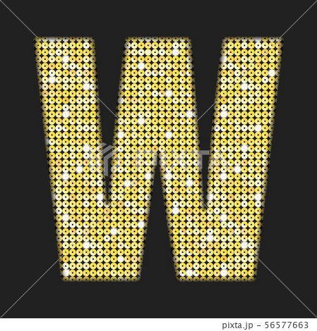 Vector gold glitter or sequins letter - W. 56577663