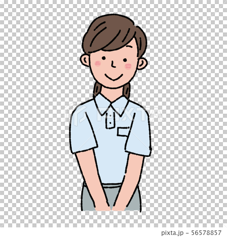 若い女性　介護士　イラスト 56578857